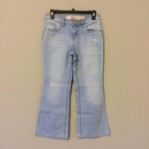 Justice Jeans Girls Size 10 1/2 Super Hip Light Wash Distressed‎ Jeans